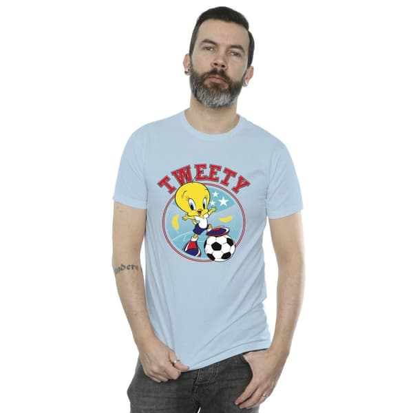 Looney Tunes Mens Tweety Football Circle T-Shirt
