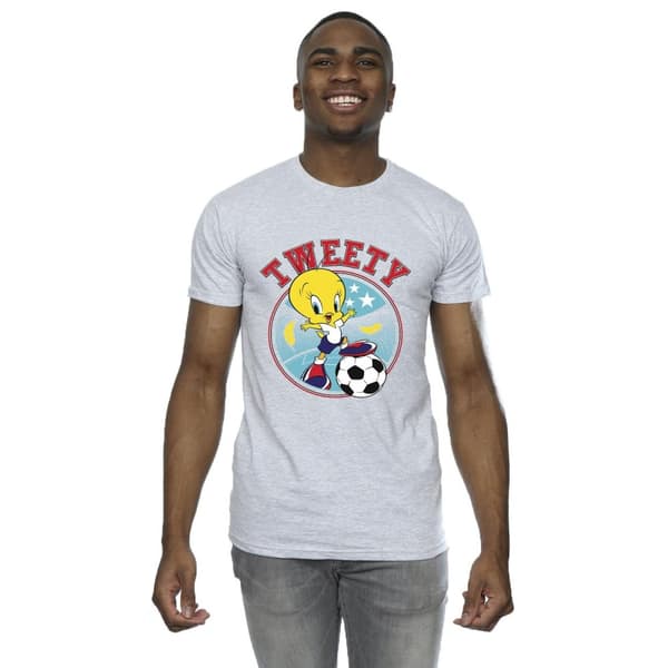 Looney Tunes Mens Tweety Football Circle T-Shirt