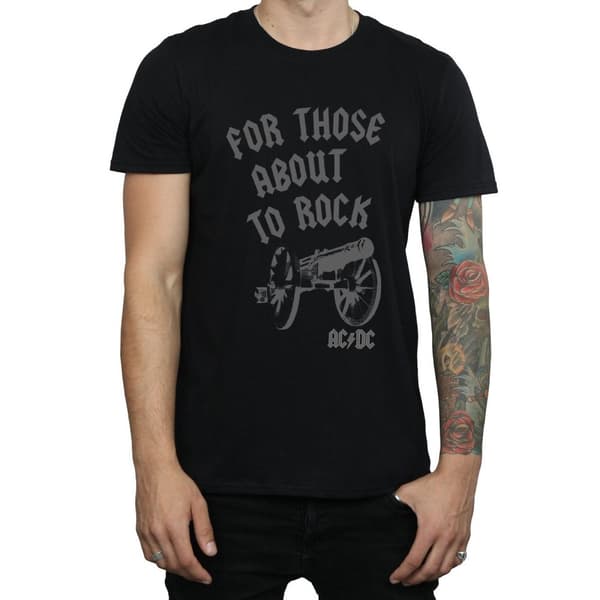 AC/DC Mens For Those About To Rock Cannon T-Shirt