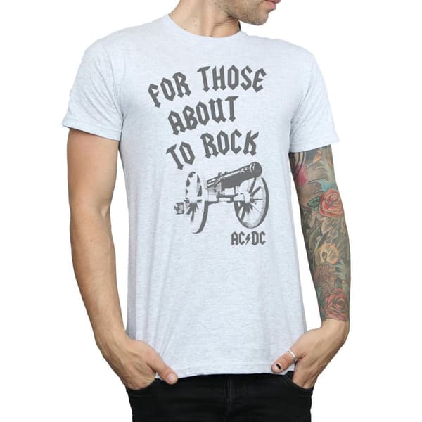 AC/DC Mens For Those About To Rock Cannon T-Shirt