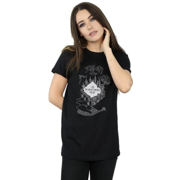 Harry Potter Dam/kvinnor The Marauder´s Map Boyfriend T-shirt i bomull