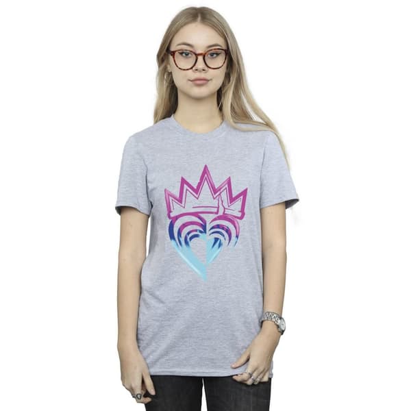 Disney Womens/Ladies Descendants Pink Crown Cotton Boyfriend T-Shirt