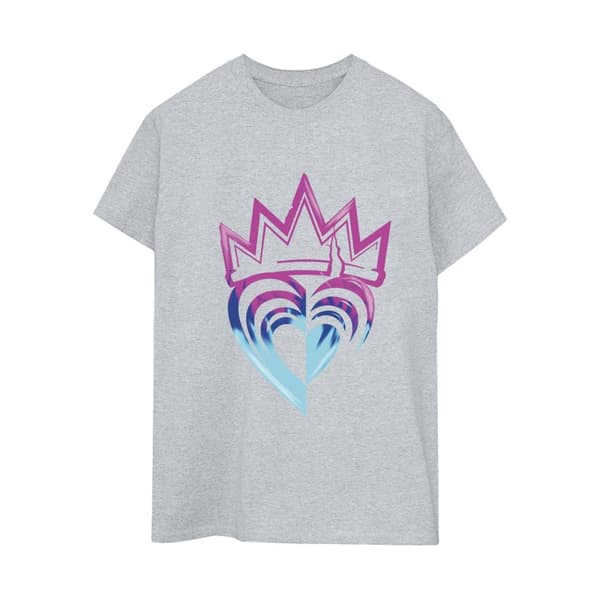 Disney Womens/Ladies Descendants Pink Crown Cotton Boyfriend T-Shirt