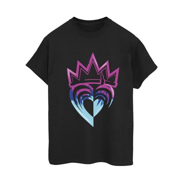 Disney Womens/Ladies Descendants Pink Crown Cotton Boyfriend T-Shirt