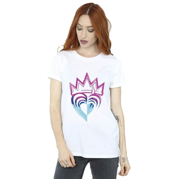 Disney Womens/Ladies Descendants Pink Crown Cotton Boyfriend T-Shirt