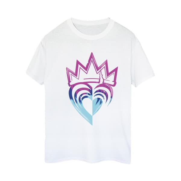 Disney Womens/Ladies Descendants Pink Crown Cotton Boyfriend T-Shirt