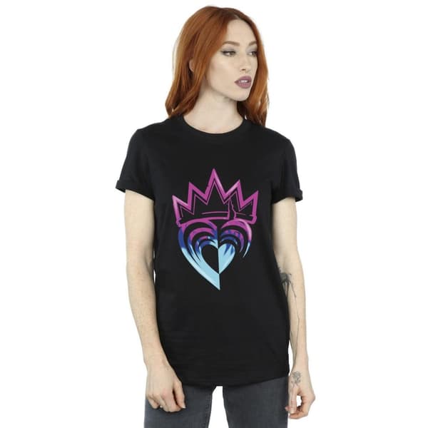 Disney Womens/Ladies Descendants Pink Crown Cotton Boyfriend T-Shirt