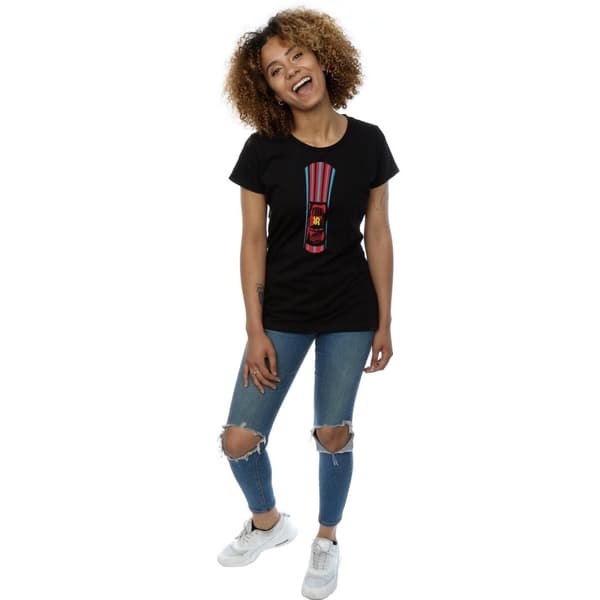 Disney Dam/Tjej Cars Blixt McQueen Ränder Bomulls-T-shirt