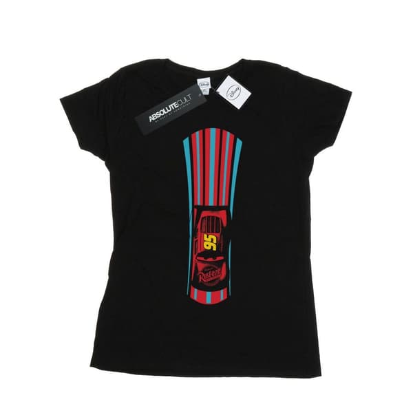 Disney Dam/Tjej Cars Blixt McQueen Ränder Bomulls-T-shirt