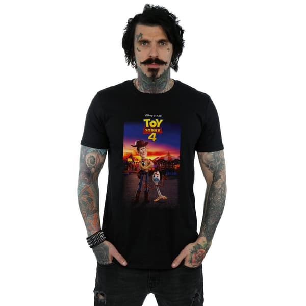 Disney Mens Toy Story 4 Woody And Forky Poster T-Shirt