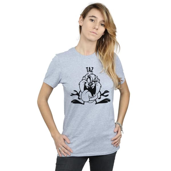 Looney Tunes Dam/Taz - Boyfriend-t-shirt i bomull med stort huvud