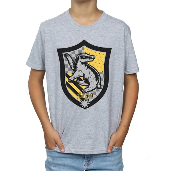 Harry Potter Boys Hufflepuff Crest Flat T-Shirt