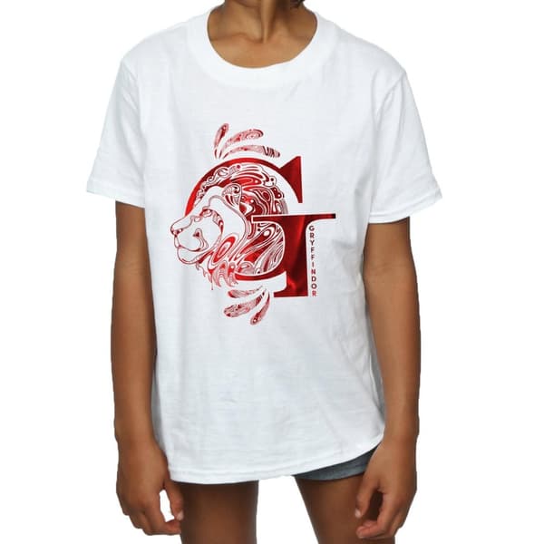Harry Potter Girls Gryffindor Lion Cotton T-Shirt