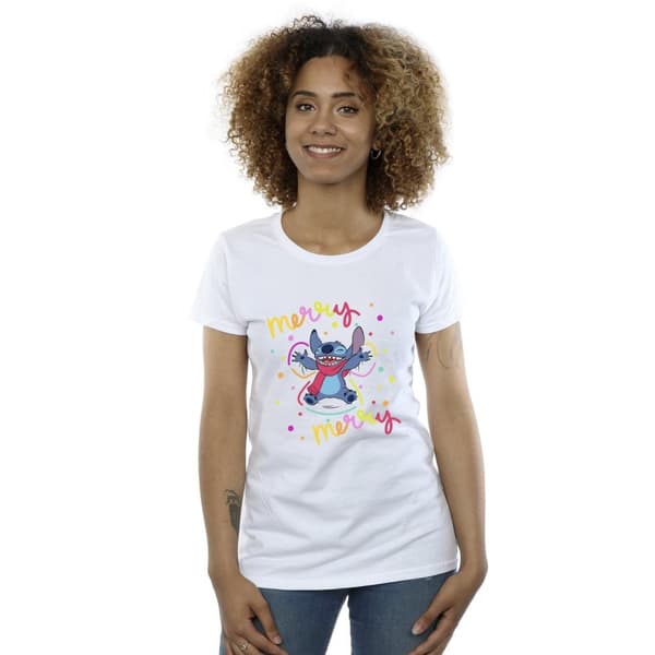 Disney Lilo & Stitch Merry Rainbow - bomulls-T-shirt för damer/damer