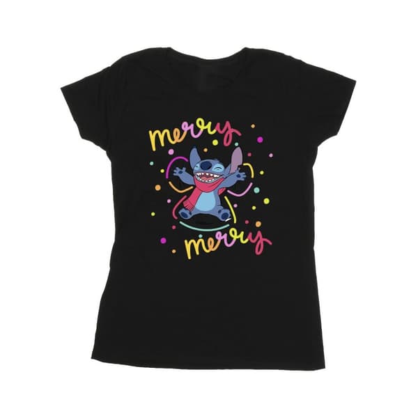 Disney Lilo & Stitch Merry Rainbow - bomulls-T-shirt för damer/damer
