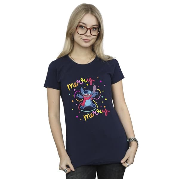Disney Lilo & Stitch Merry Rainbow - bomulls-T-shirt för damer/damer