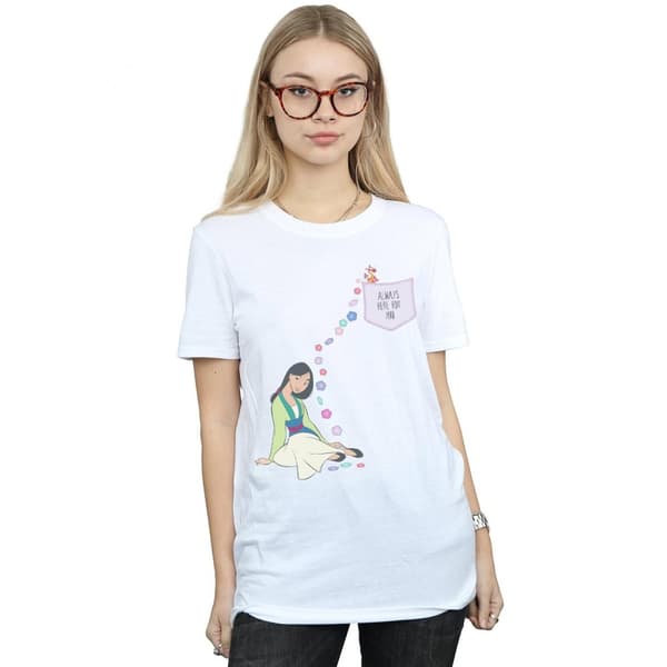 Disney Womens/Ladies Mulan Always Here For You Cotton Boyfriend T-Shirt