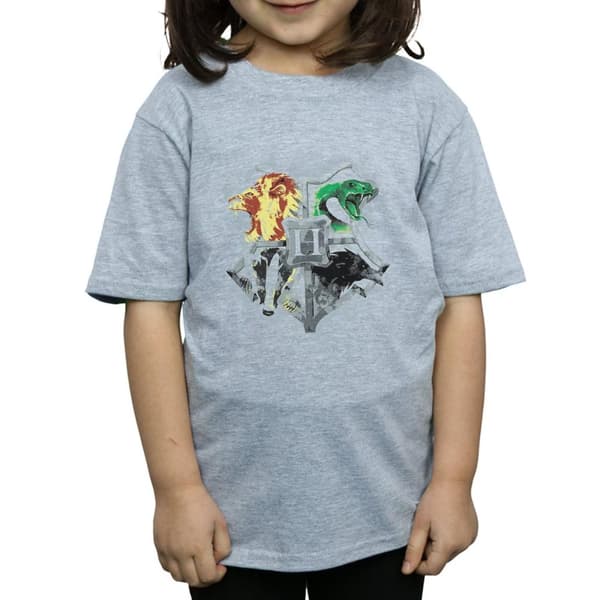 Harry Potter T-shirt i bomull med Hogwarts-mönster för flickor