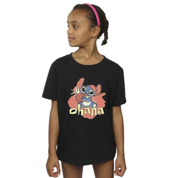 Disney Girls Lilo And Stitch Ohana Pineapple Cotton T-Shirt