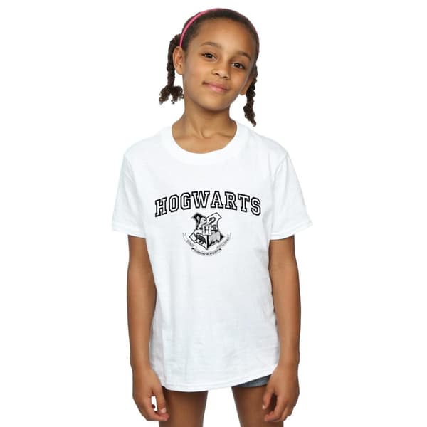 Harry Potter Girls Hogwarts Crest Cotton T-Shirt