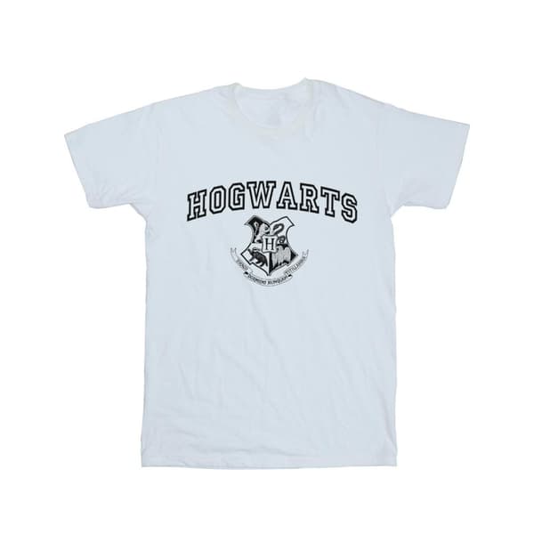 Harry Potter Girls Hogwarts Crest Cotton T-Shirt White 3-4 Years
