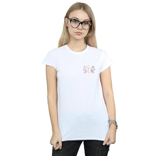 Disney Dam/kvinn Mary Poppins T-shirt i bomull med brösttryck och bokstäver