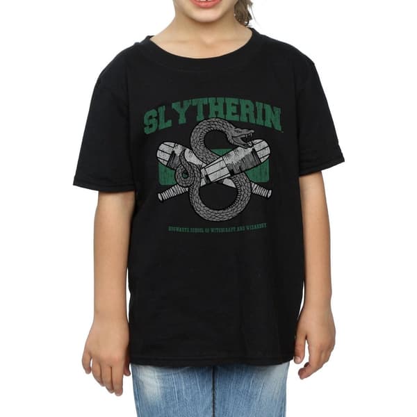 Harry Potter Girls Slytherin Quidditch Emblem Cotton T-Shirt
