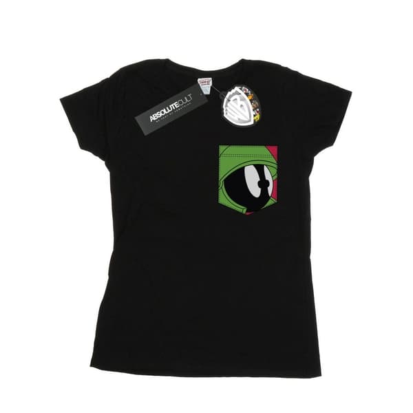 Looney Tunes Womens/Ladies Marvin The Martian Face Faux Pocket Cotton T-Shirt