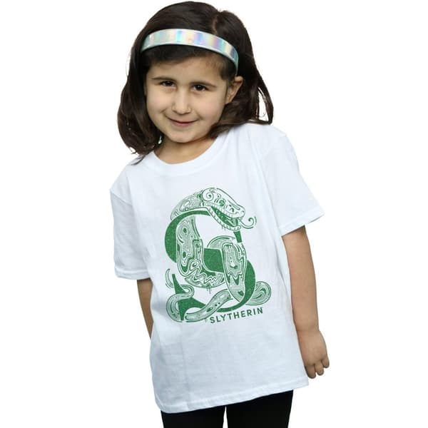 Harry Potter Slytherin Glitter T-shirt i bomull för flickor