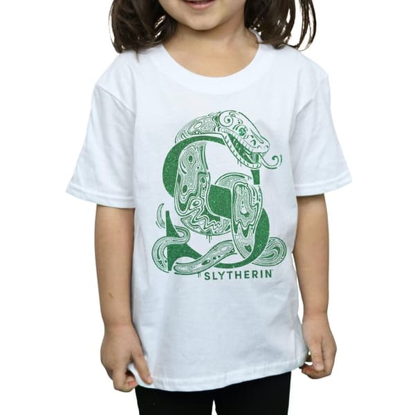 Harry Potter Slytherin Glitter T-shirt i bomull för flickor