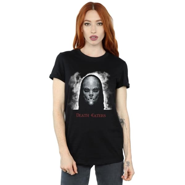 Harry Potter Dam/kvinnor Death Eater Mask Boyfriend T-shirt i bomull
