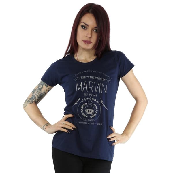 Looney Tunes Dam/Tjej Marvin The Martian - Var är Kaboom - Bomulls-T-shirt