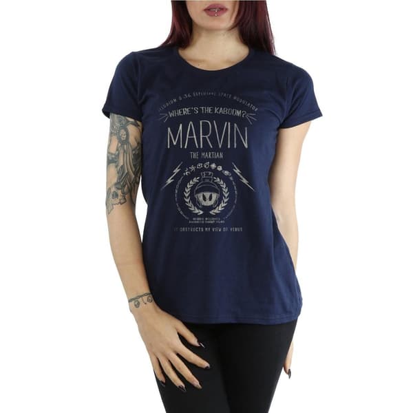 Looney Tunes Dam/Tjej Marvin The Martian - Var är Kaboom - Bomulls-T-shirt