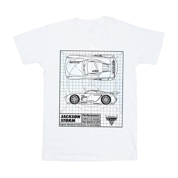 Disney Womens/Ladies Cars Jackson Storm Blueprint Cotton Boyfriend T-Shirt