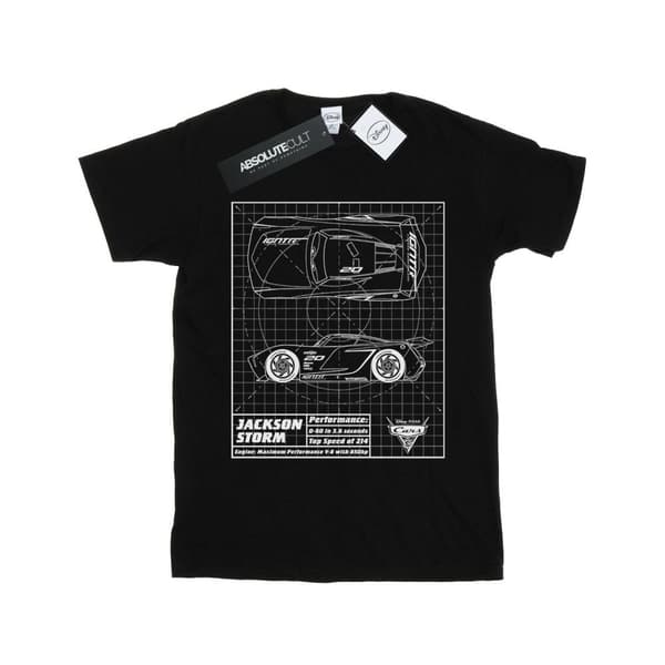 Disney Womens/Ladies Cars Jackson Storm Blueprint Cotton Boyfriend T-Shirt
