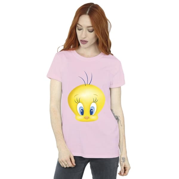 Looney Tunes Womens/Ladies Tweety Face Cotton Boyfriend T-Shirt