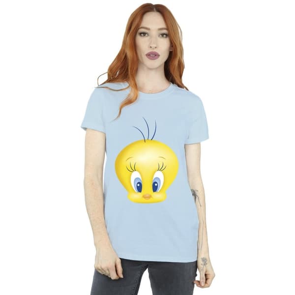Looney Tunes Womens/Ladies Tweety Face Cotton Boyfriend T-Shirt