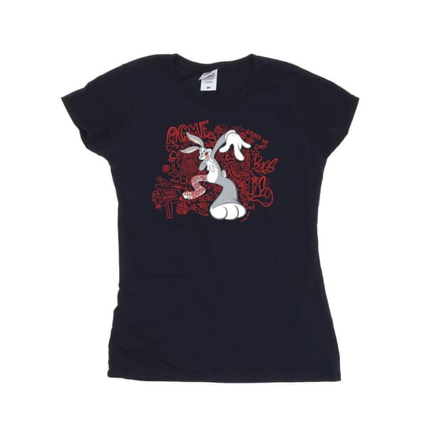 Looney Tunes Dam/Tjej ACME Doodles Snurre Sprätt Bomulls-T-shirt