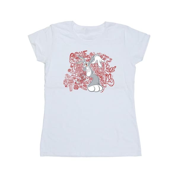 Looney Tunes Dam/Tjej ACME Doodles Snurre Sprätt Bomulls-T-shirt