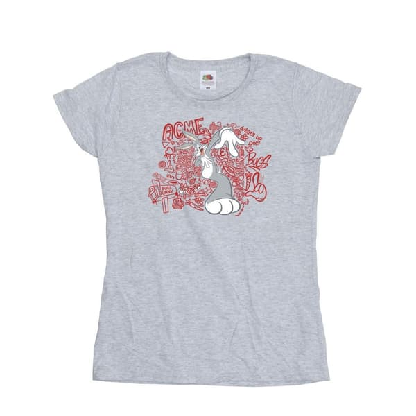 Looney Tunes Dam/Tjej ACME Doodles Snurre Sprätt Bomulls-T-shirt
