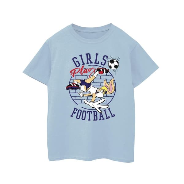 Looney Tunes Girls Lola Bunny Girls Play Football - T-shirt i bomull för flickor