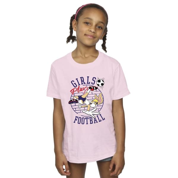 Looney Tunes Girls Lola Bunny Girls Play Football Cotton T-Shirt