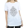 Miniatyrbillede 3 af 5: Harry Potter Womens/Ladies Hogwarts Draco Dormiens Crest Cotton Boyfriend T-Shirt