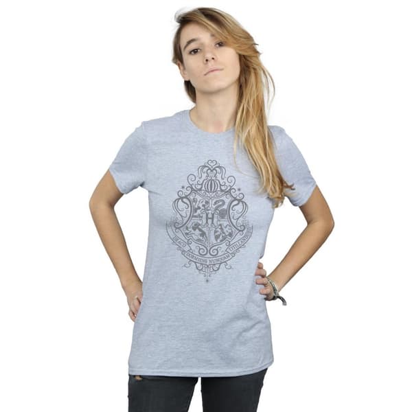 Harry Potter Womens/Ladies Hogwarts Draco Dormiens Crest Cotton Boyfriend T-Shirt