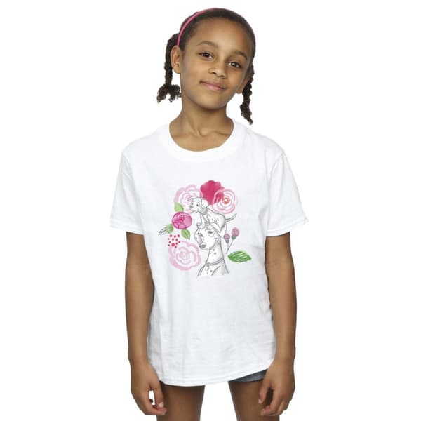 Disney Girls 101 Dalmatians Flowers Cotton T-Shirt