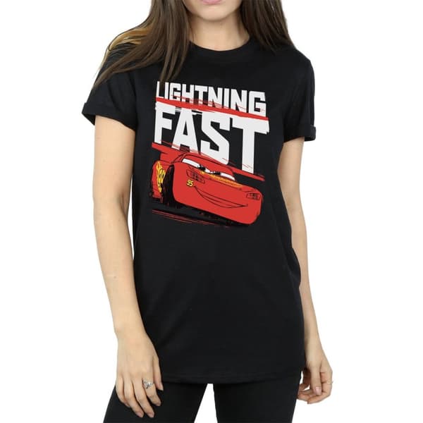 Disney Dam/kvinnor Cars Lightning Fast Boyfriend T-shirt i bomull