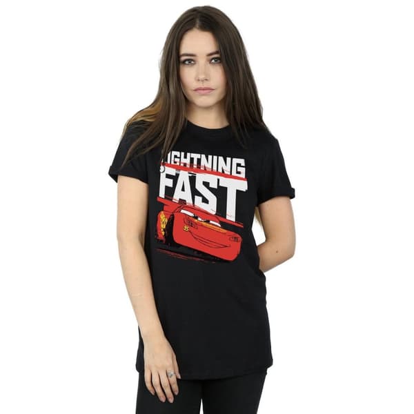Disney Dam/kvinnor Cars Lightning Fast Boyfriend T-shirt i bomull