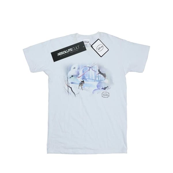 Disney Womens/Ladies Bambi Snow Cotton Boyfriend T-Shirt