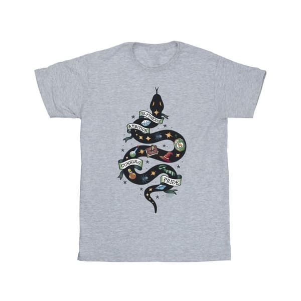 Harry Potter Girls Slytherin Sketch Cotton T-Shirt