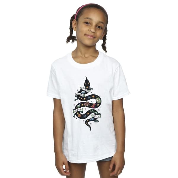 Harry Potter Girls Slytherin Sketch Cotton T-Shirt